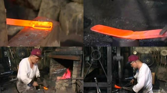 铁匠作坊生产手工艺打造打磨刀具菜刀
