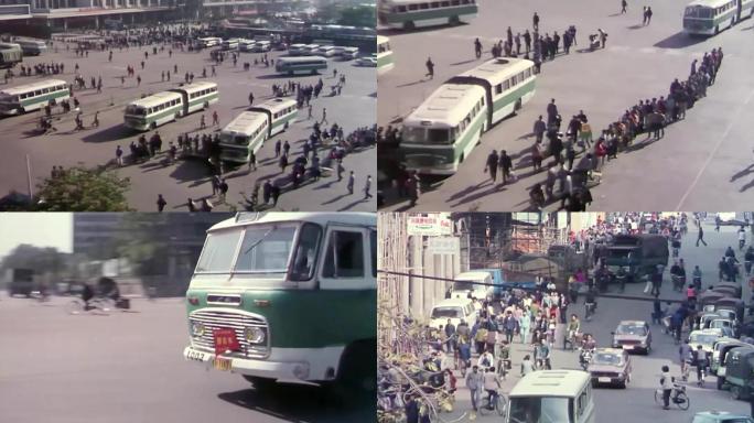 80年代公交车场-街道街景交通