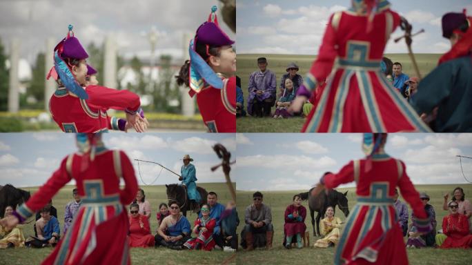 蒙古族草原舞者跳舞乌兰牧骑