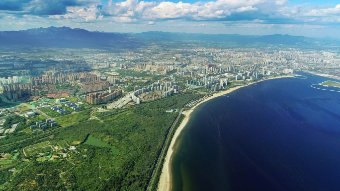 高空航拍海港区北戴河