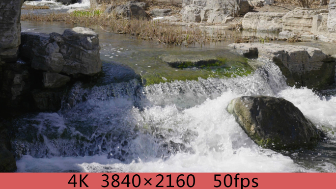 【4K】泉水溪流瀑布