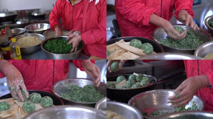 农家饭蒸野菜团 荠菜 山苜楂