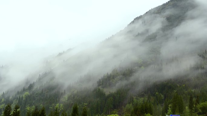 峡谷山林雾气飘荡唯美云雾视频素材