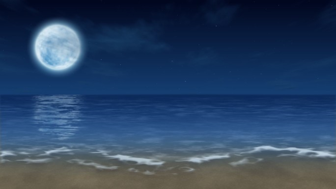MG动画背景-海滩-夜晚