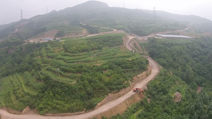 航拍山区盘山路