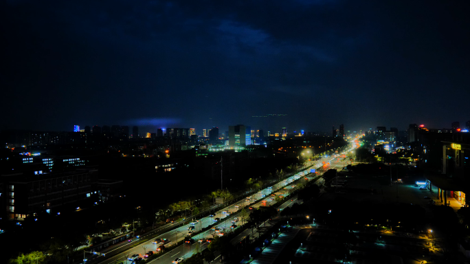 城市夜景、车流、路灯4K