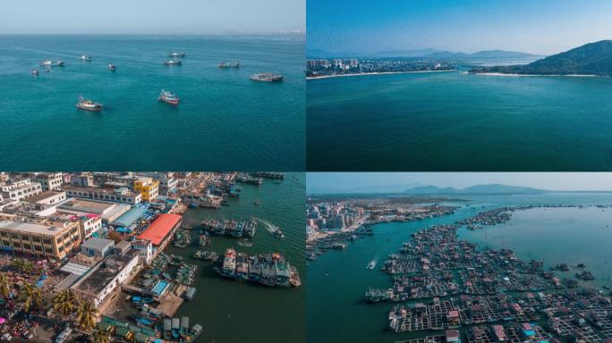 2021海南清水湾猴岛疍家鱼排延时航拍