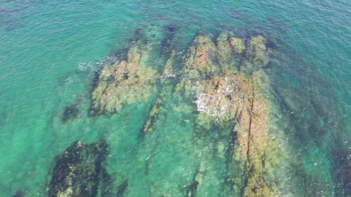 海底礁石清澈海水