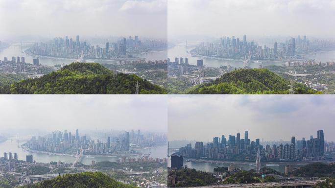 航拍重庆山水之城全景鸟瞰全市宣传片头