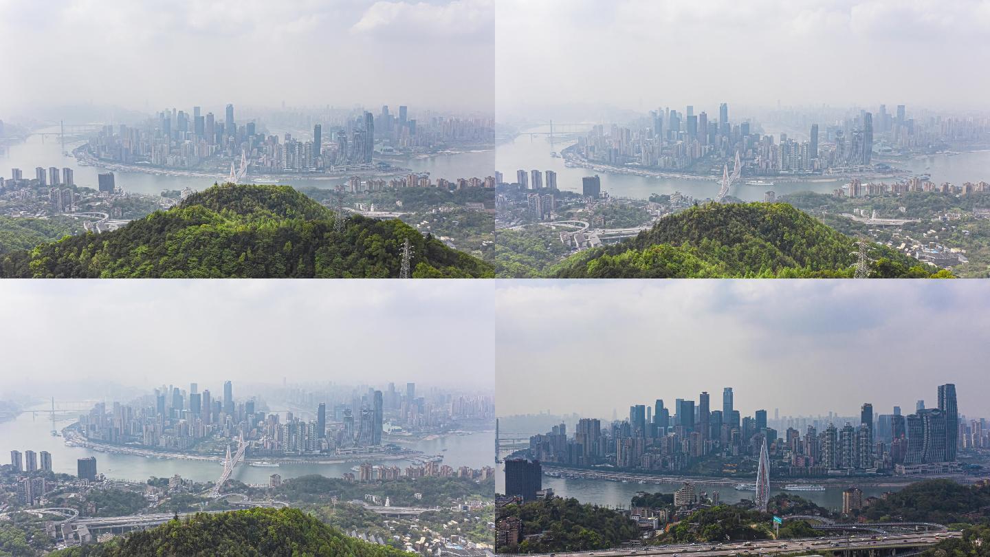 航拍重庆山水之城全景鸟瞰全市宣传片头