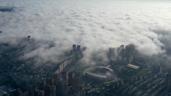 自贡城市平流雾延时