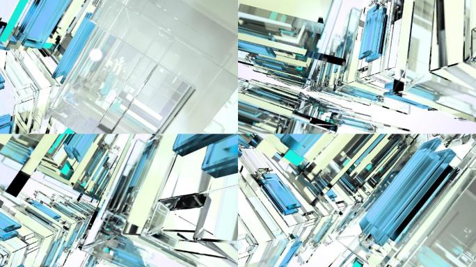 蓝色科技抽象创意玻璃动画