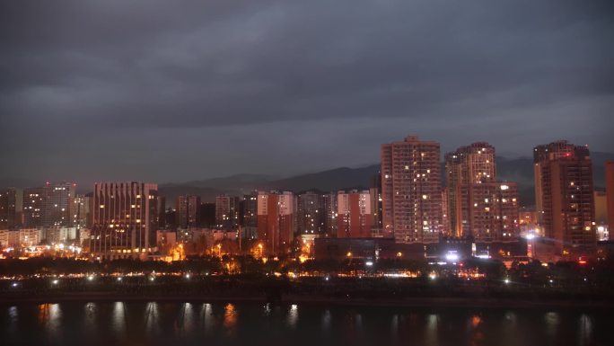 实拍4K城市夜景