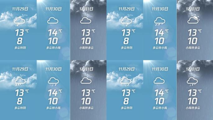 三天天气AE模板