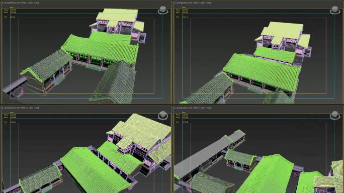 3Dmax古建筑模型四合院京城四合院