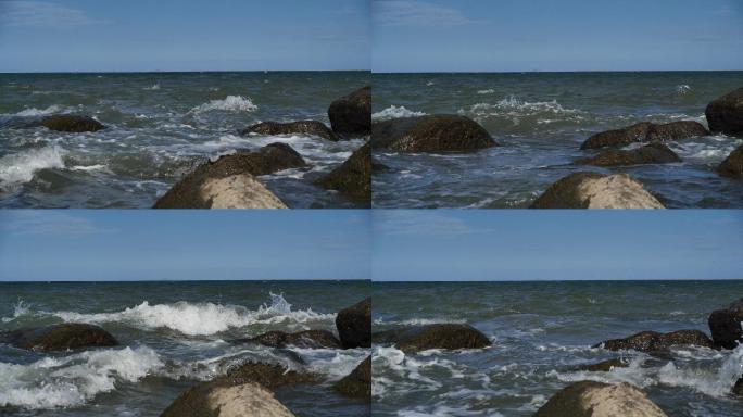 海岸线海浪浪花大海气势磅礴片头片尾转场空
