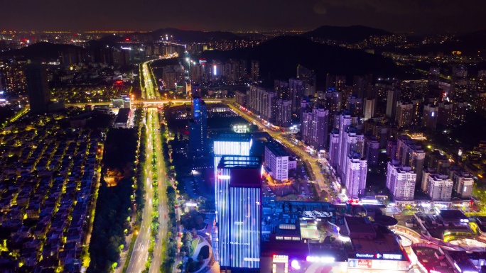 中山东区夜景中山地标