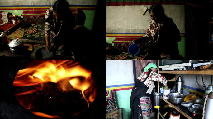 西藏藏北当地藏民自家煮酥油茶