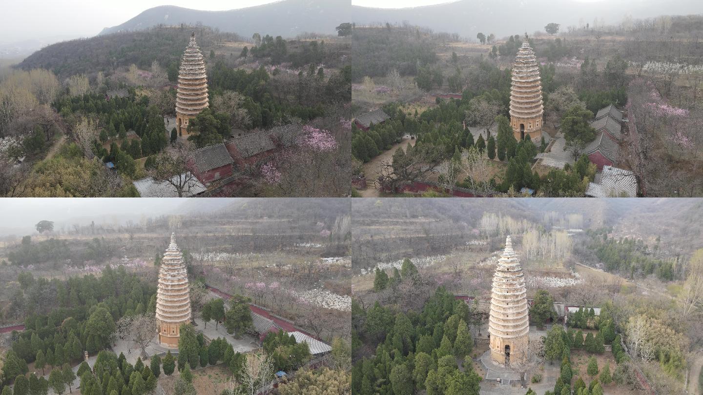 高清4K60帧嵩岳寺塔视频素材