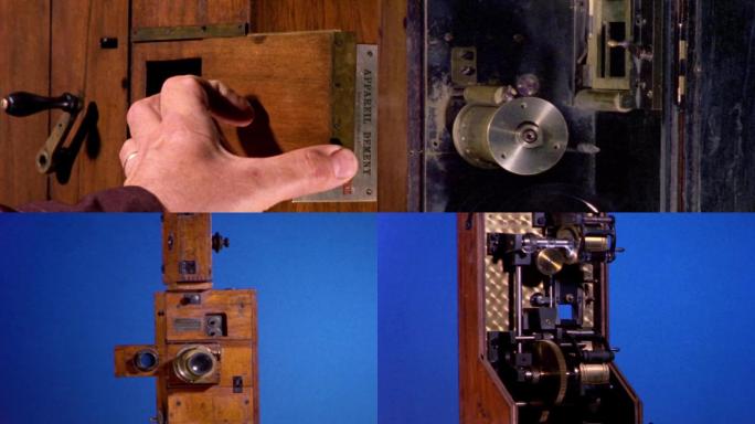 老式手摇木质8毫米16毫米胶卷摄影机