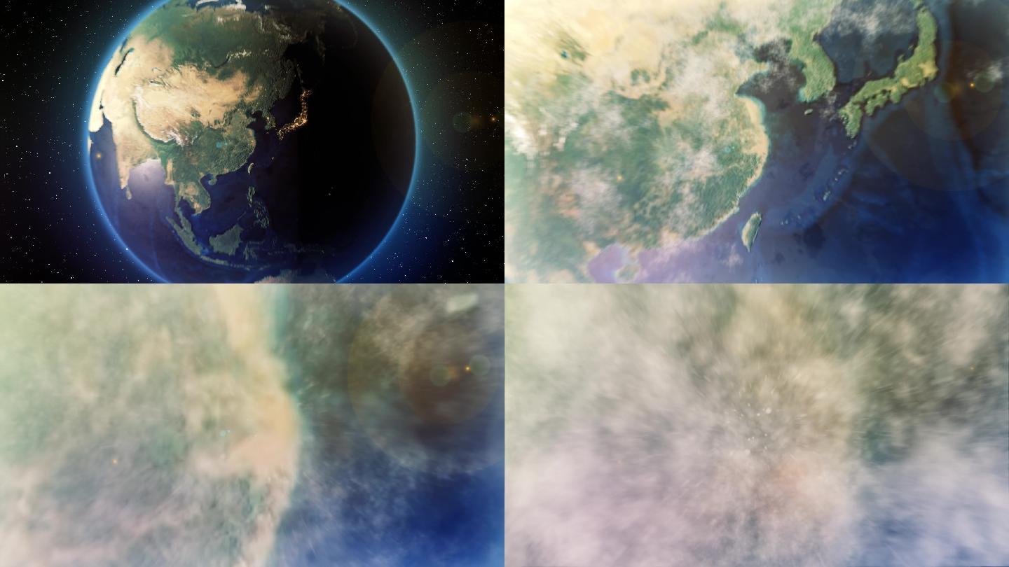 宇宙地球穿梭到上海视频素材