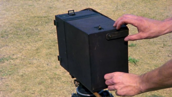 早期发明创造安装电影摄影机操作使用镜头