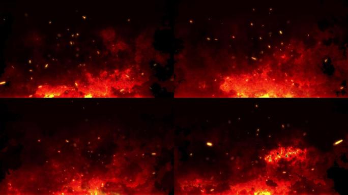 4K火焰火星粒子战争对决循环视频背景