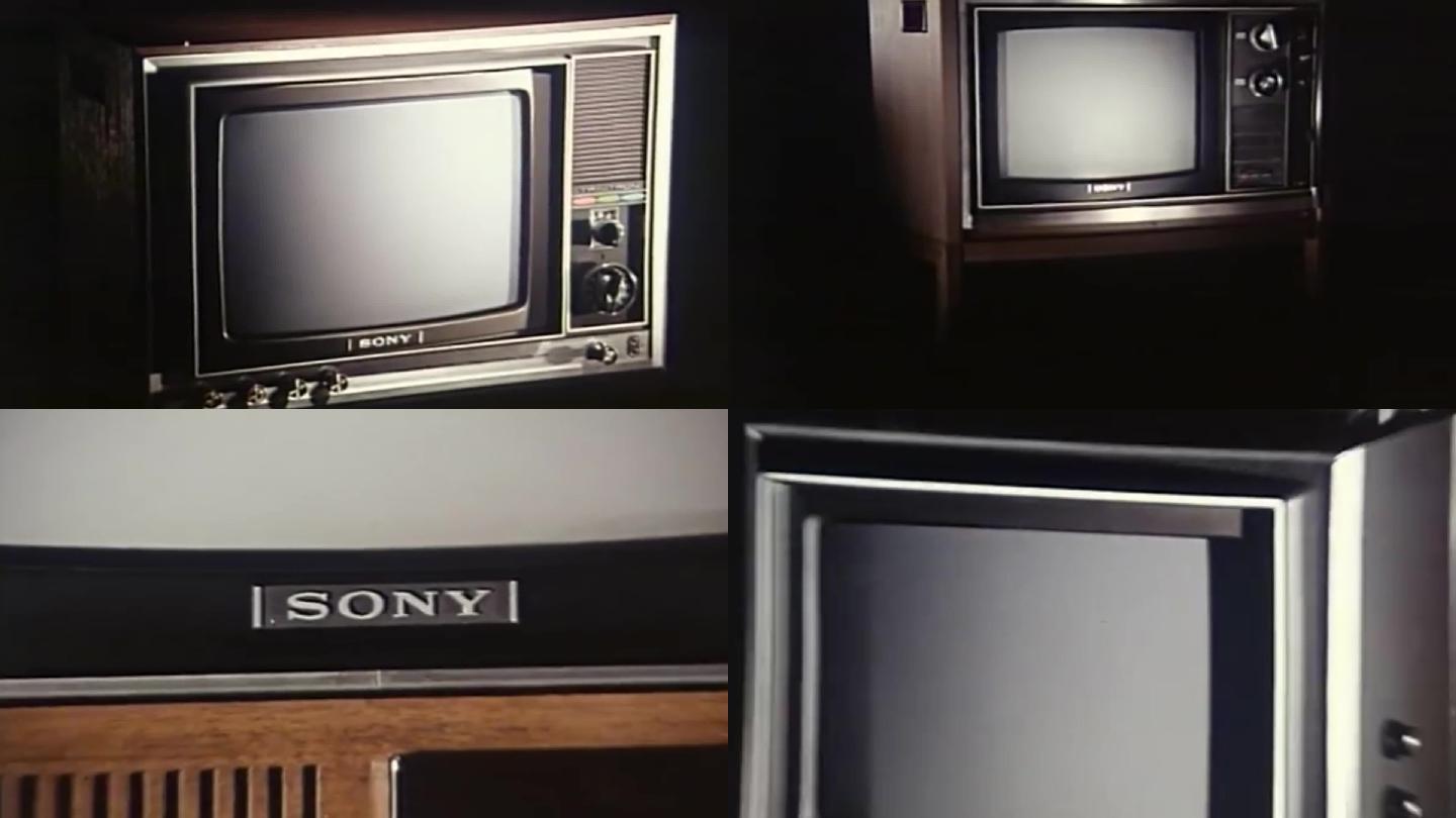 老式早期媒体显像管彩色电视机