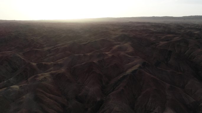 航拍沙漠戈壁山丘黄沙荒凉沙丘无人区