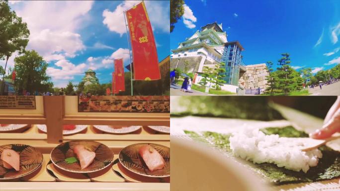 大阪旅行风景美食视频素材