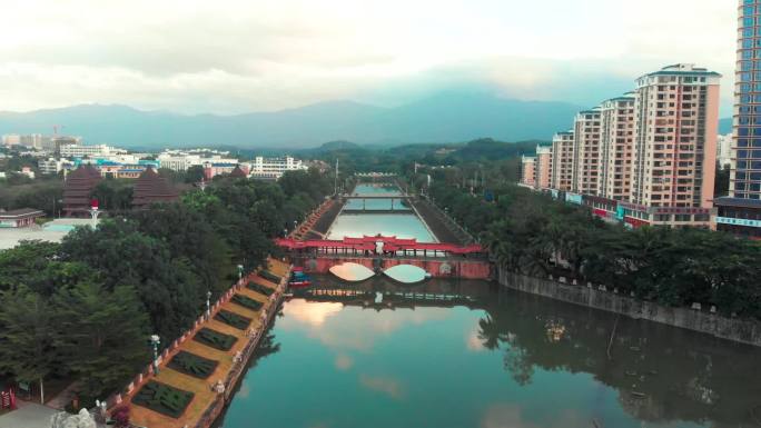 航拍海南省保亭县西河风景