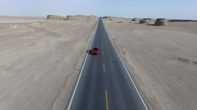 格尔木沙漠福特汽车航拍