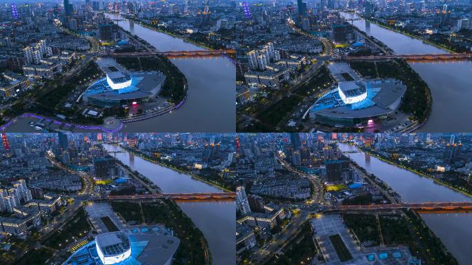 宁波航拍4K夜景