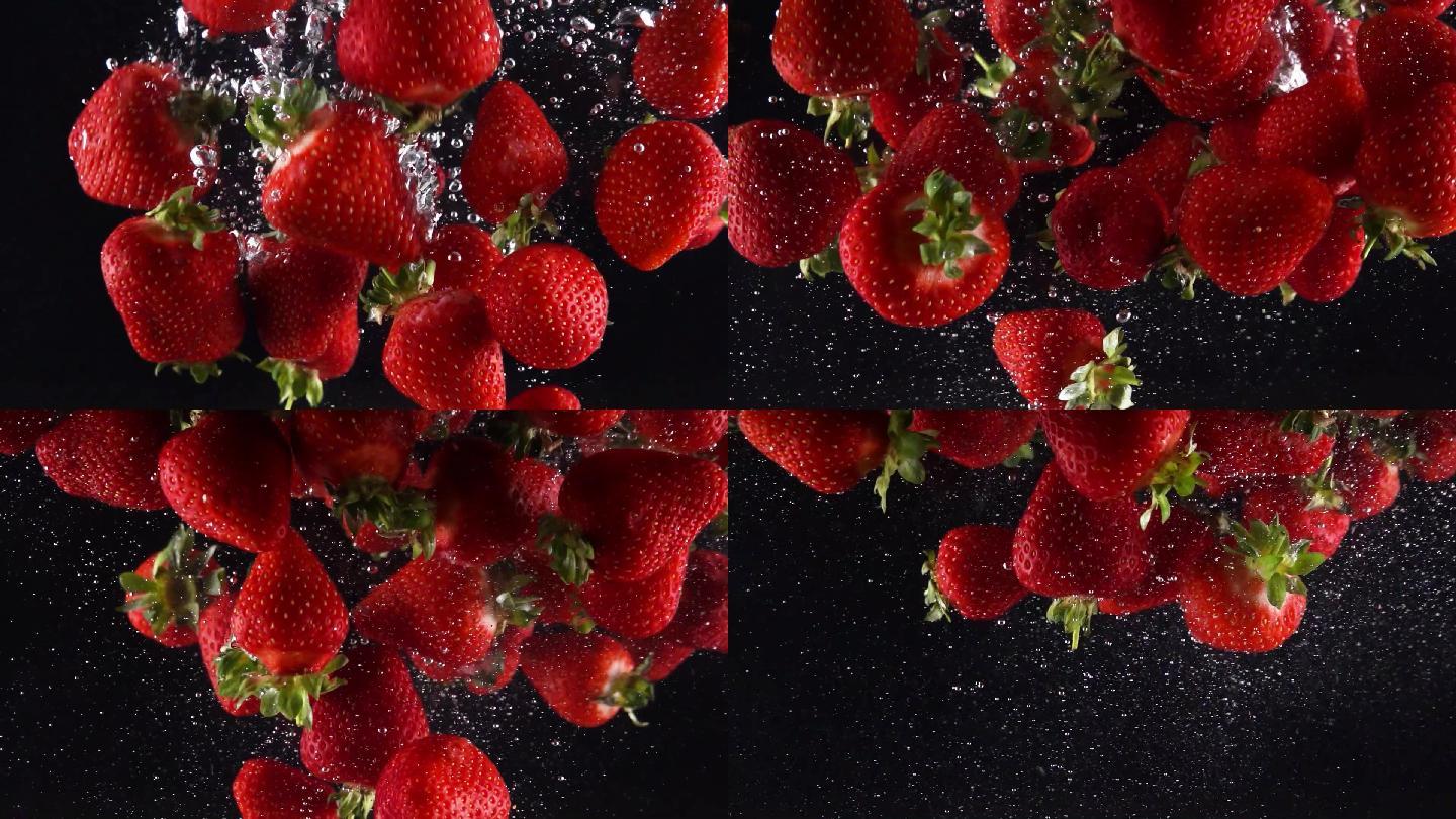 草莓水中洗草莓洗水果