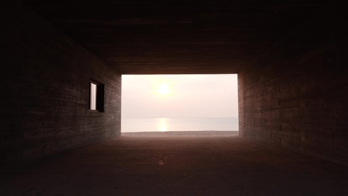 阿那亚孤独图书馆海边海滩日出