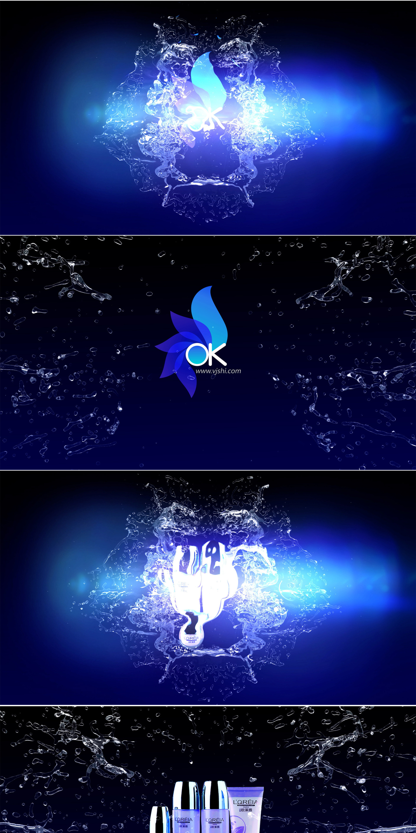 4K简洁水珠logo片头动画-暗调