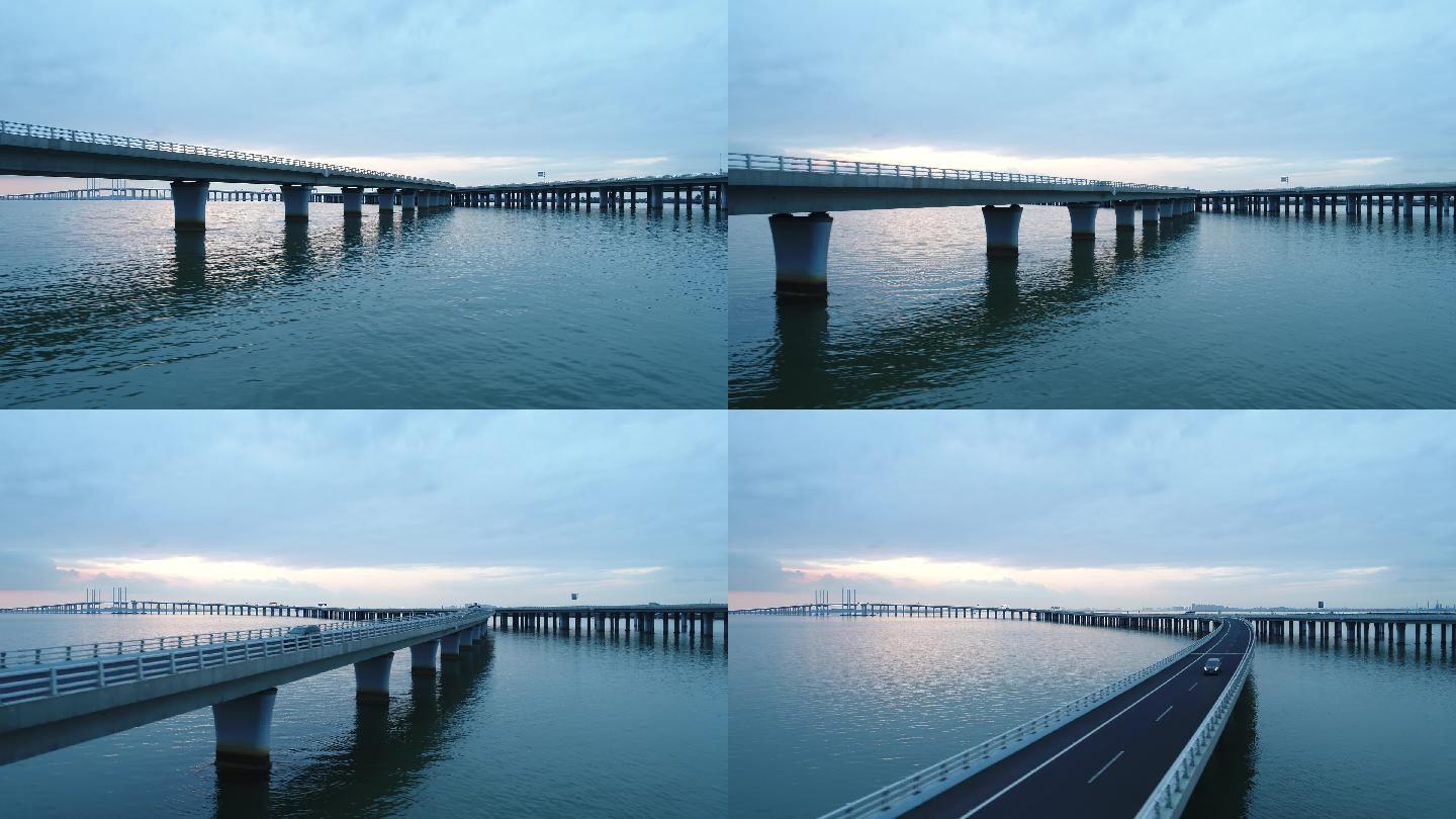 青岛胶州湾跨海大桥航拍青岛航拍跨海大桥