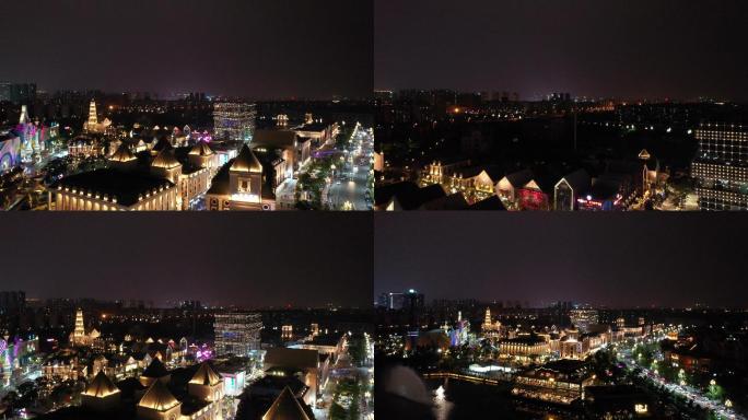 4k航拍大气城市夜景