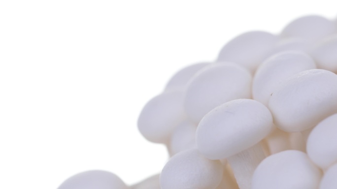 【正版素材】新鲜蔬菜白玉菇特写旋转