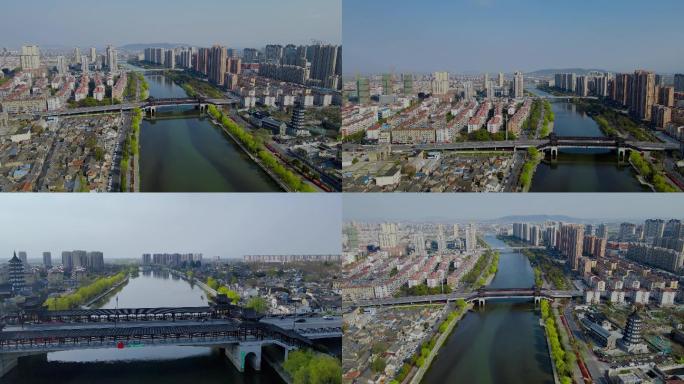 南京六合滁河浮桥航拍4k超高清宣传视频