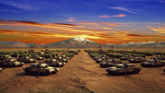 野战军营99式坦克帐篷_C4D模型动画