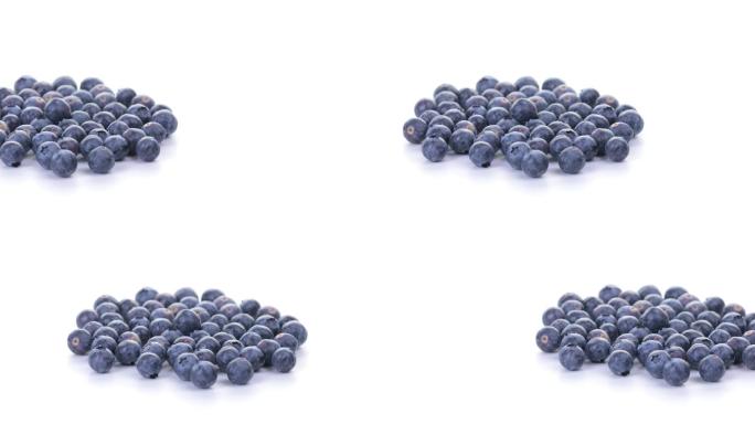 【正版素材】新鲜水果蓝莓白背景全景横移