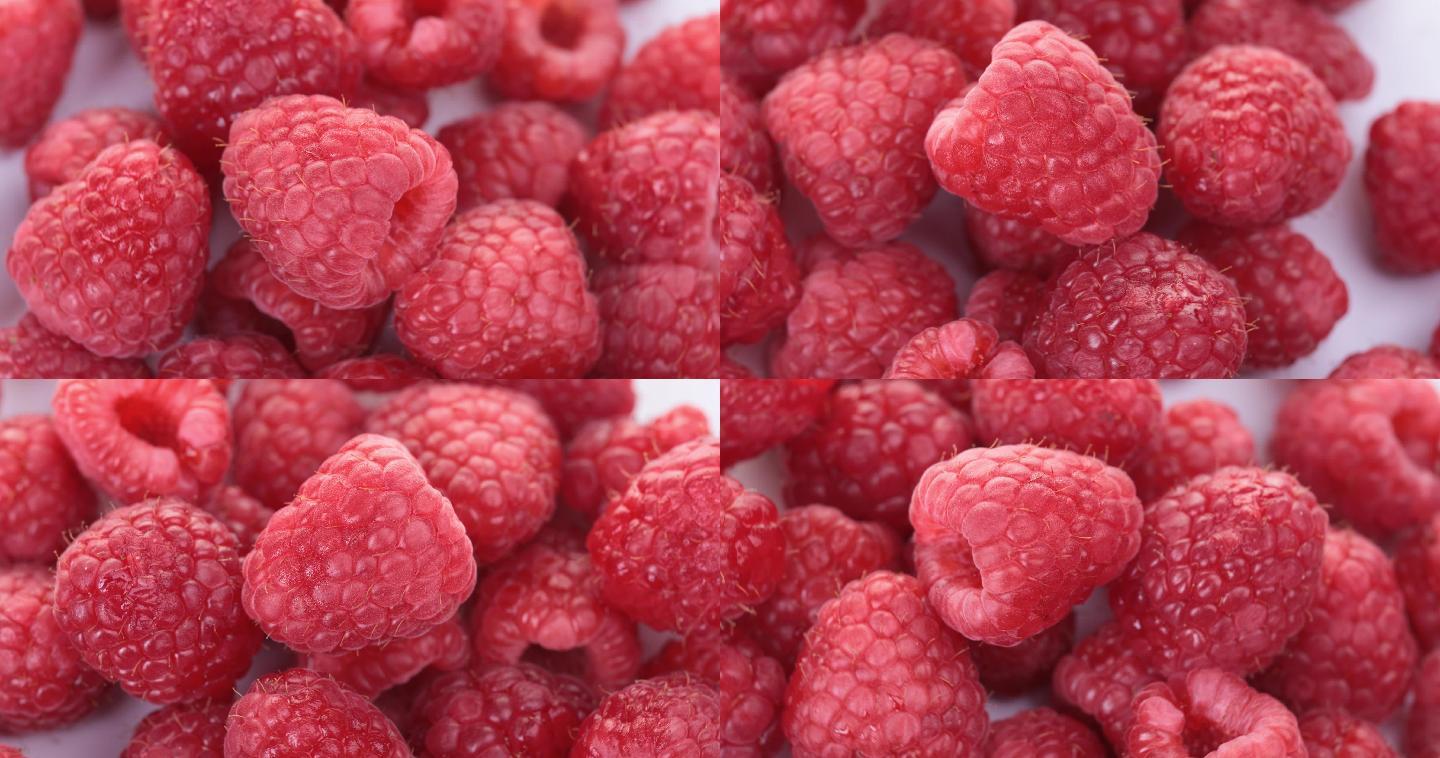 【正版素材】新鲜水果树莓俯拍旋转