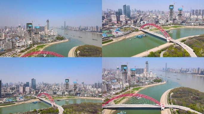 【武汉】汉江晴川桥4K航拍素材