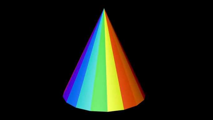 彩色旋转圆锥体