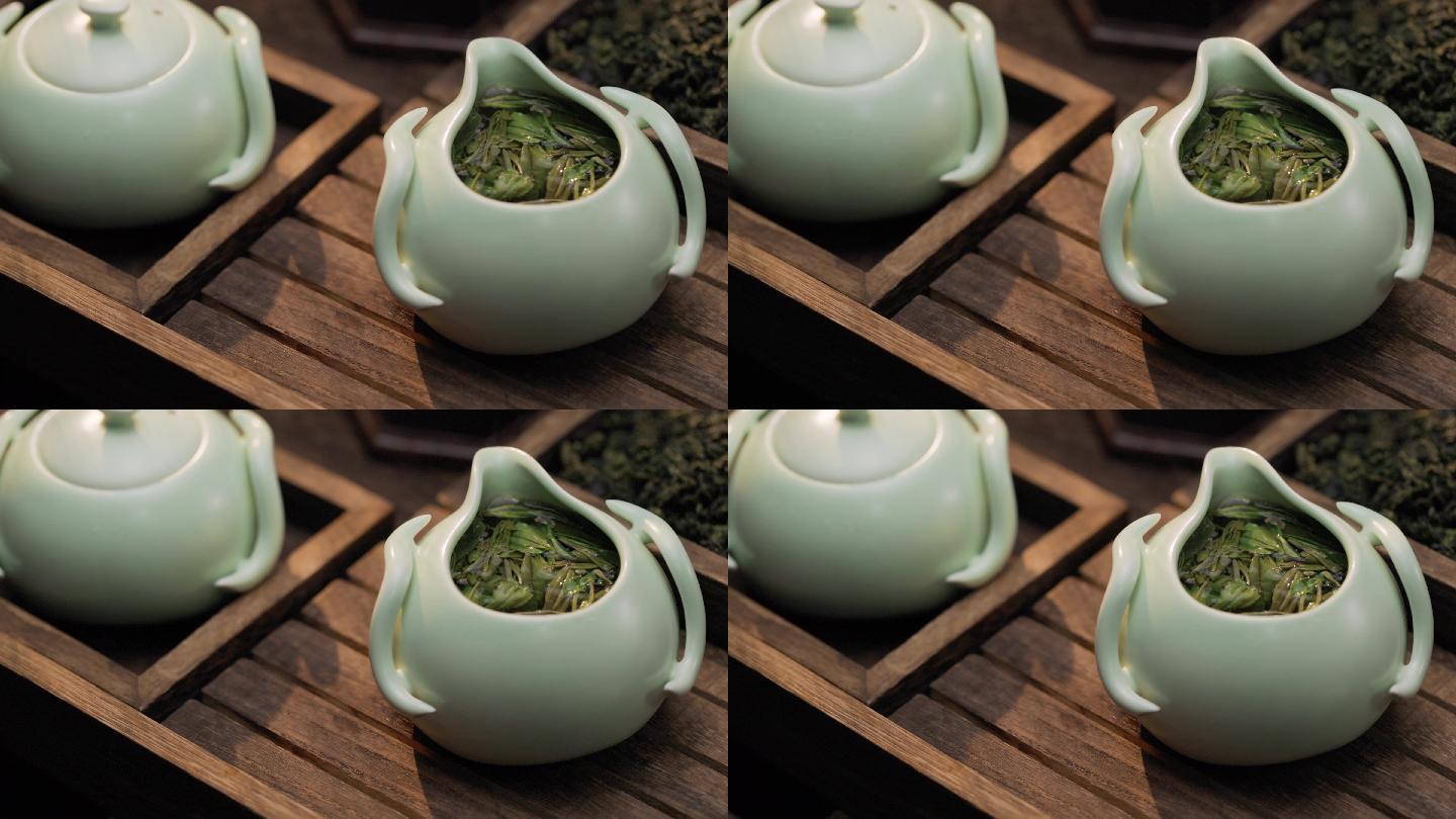 4K热气腾腾的茶壶泡茶茶道视频素材