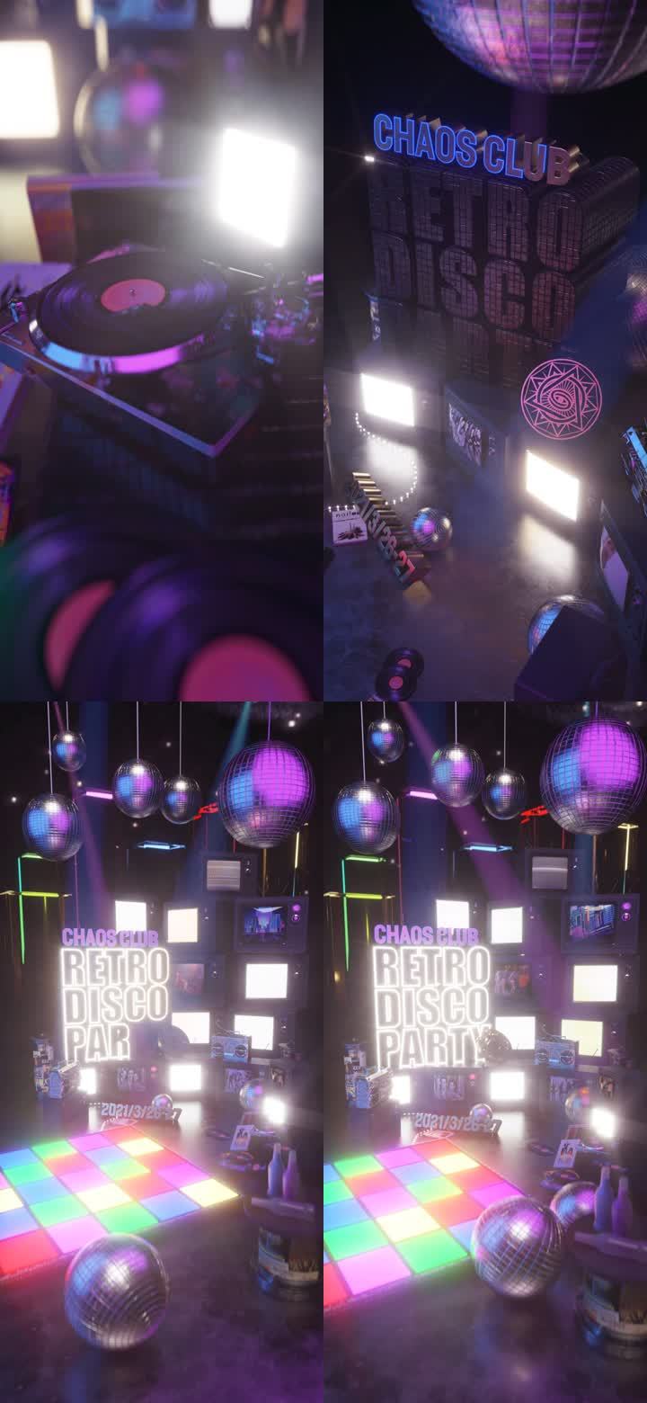 DISCO复古派对迪斯科C4D