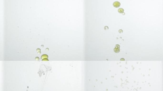 科技感实验室油水分离气泡颗粒漂浮素材