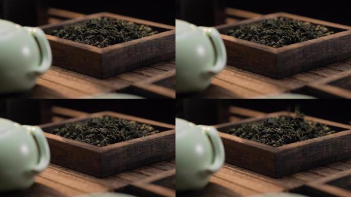 4K下落的茶叶茶道文化视频素材