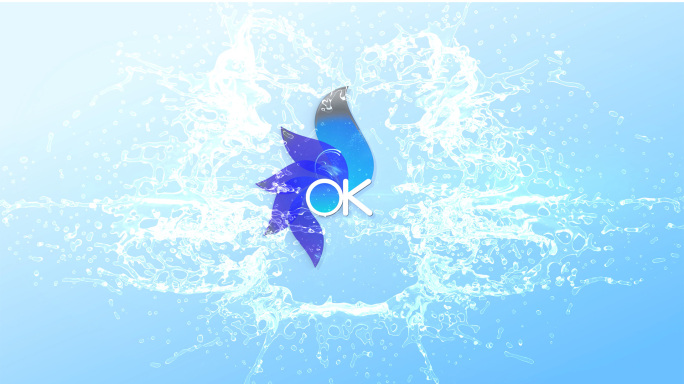 4K简洁水珠logo片头动画-亮调